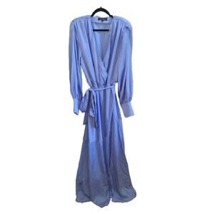 ELOQUII-Button Cuff-Long Sleeve-Maxi Dress-Periwinkle Blue-Women's-Size‎ 20